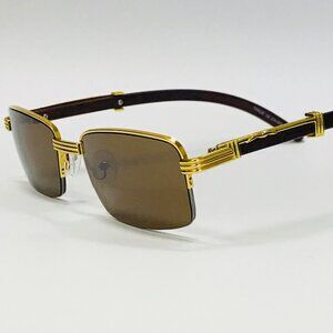 Brown Lens Men Sunglasses Square Gold Frame Hip Hop Style Buffs Quevo Rapper New